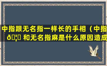 中指跟无名指一样长的手相（中指 🦍 和无名指麻是什么原因造成的 💐 ）